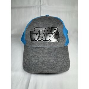 KIDS STAR WARS‎ SNAPBACK HAT BLUE/GRAY SILVER LOGO ADJUSTABLE RETRO BASEBALL CAP